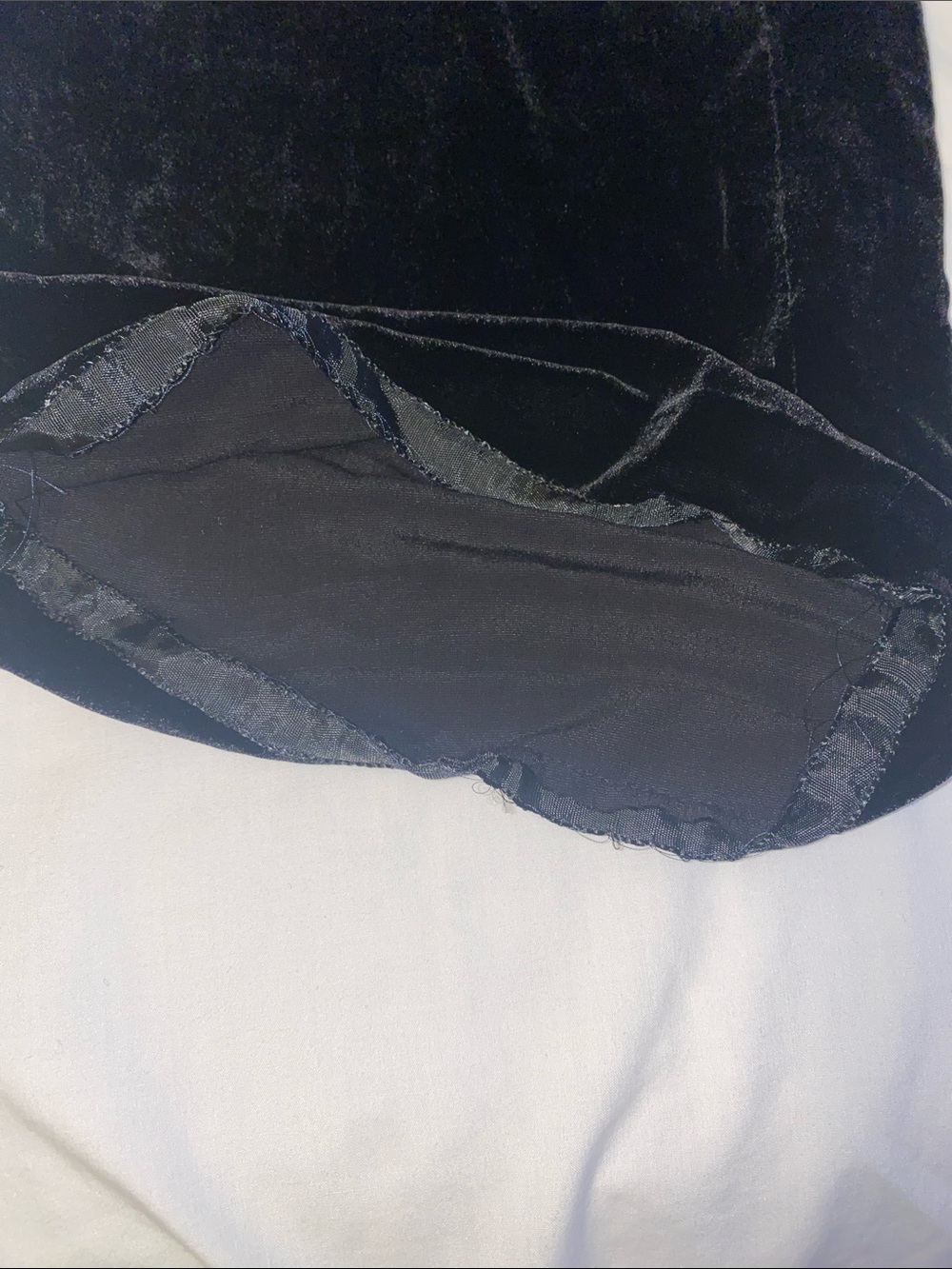Kate Hill Black Velvet Wide Leg Pants High Rise Lined Side Zip 8 - Picture 7 of 11